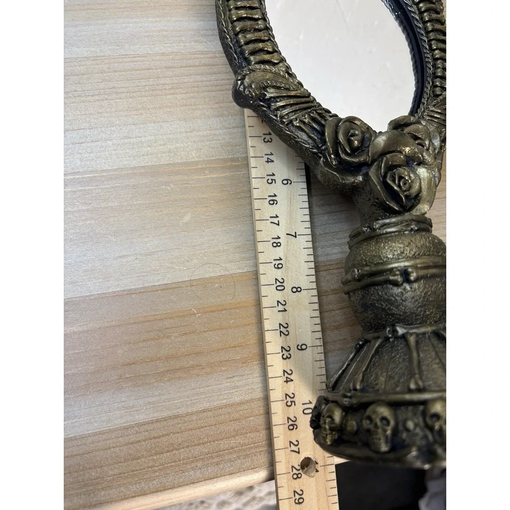 Gothic Rose And Skull Cold Cast Resin Unique Stand Up Mirror Fantasy‎ Vanity